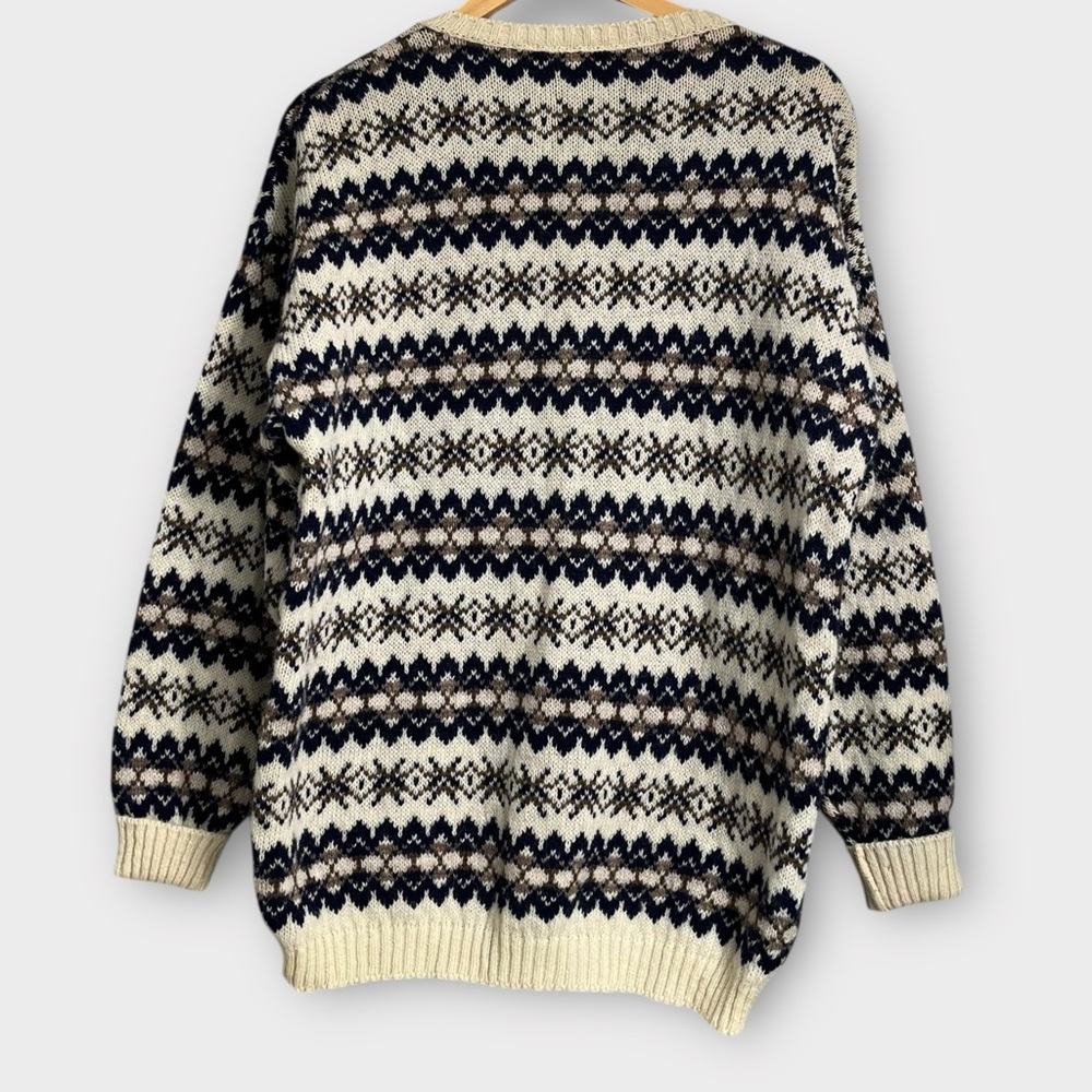 Windsor Greene Wool Nordic Patterned Cardigan Wom… - image 2